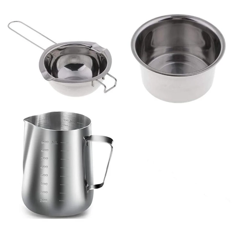 Котел с длинной ручкой воск плавильный горшок кувшин и смешивающая ложка для