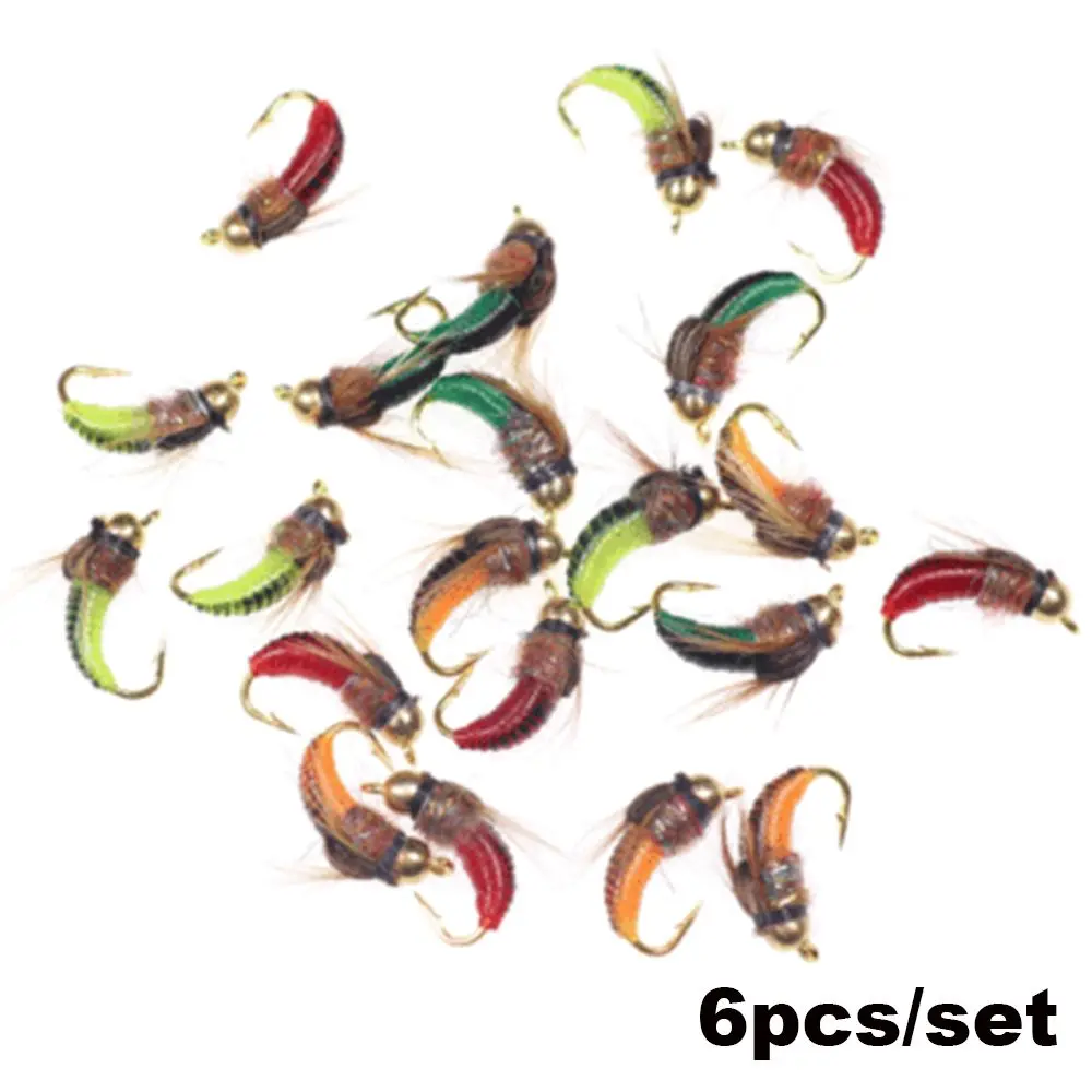 6 шт. 4 цвета латунная головка бусин мухи для ловли нахлыстом стример летать