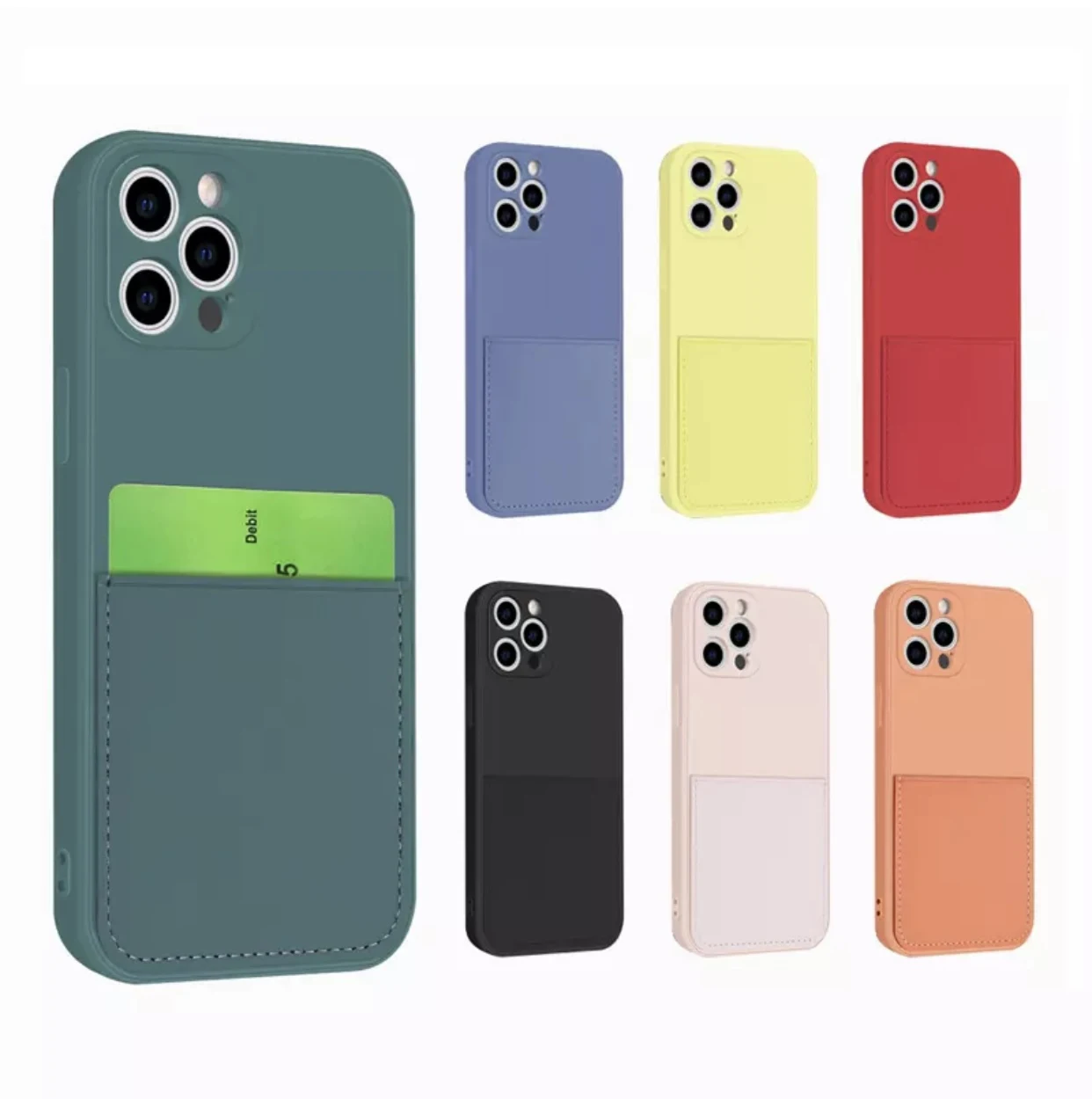 

Big-brand leather case card Phone Case For iPhone 12 11 Pro Max Mini XR XS MAX 8 X 7 SE 2020 Anti-fall Back Cover