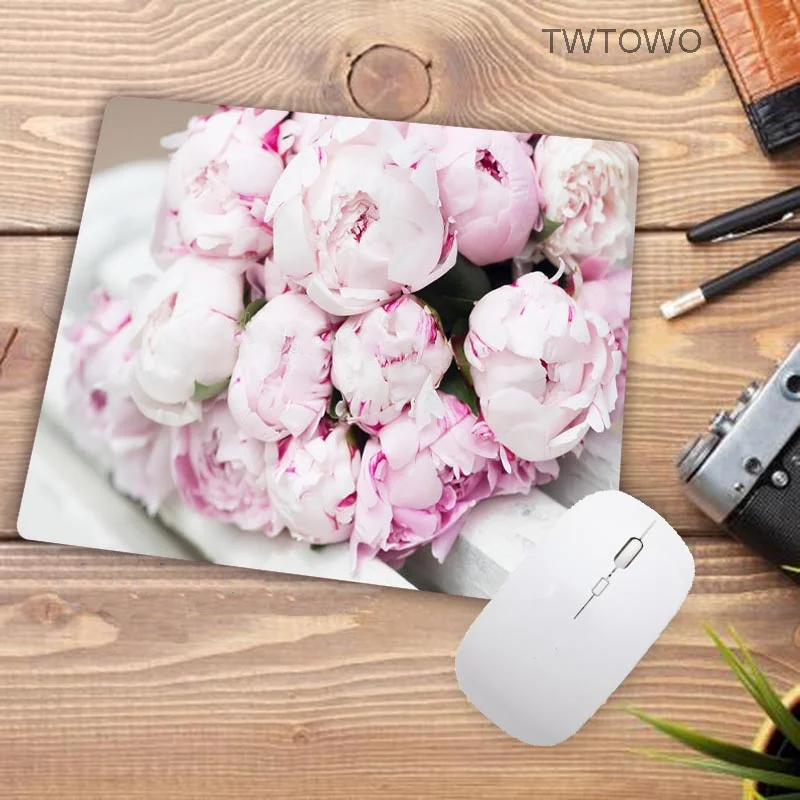Big Promotion Pink Flower Vase Laptop Gaming Mice Mouse-pad Small Size Natural Rubber Game Mouse Pad for School Child Desk Mat