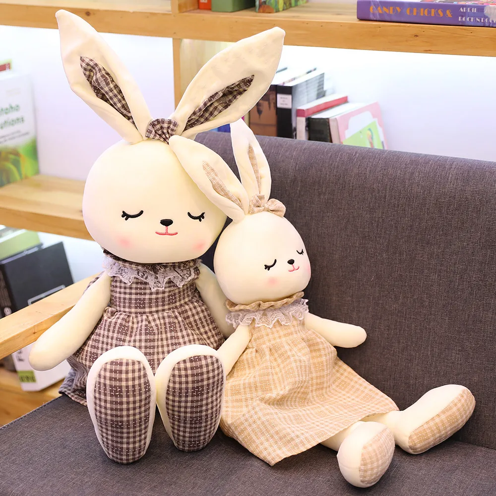 

2020kawaii peluche juguetes Cartoon Big Eared Rabbit Plush Toys Dressed Pillow doll Quality animal crossing plush baby room toys
