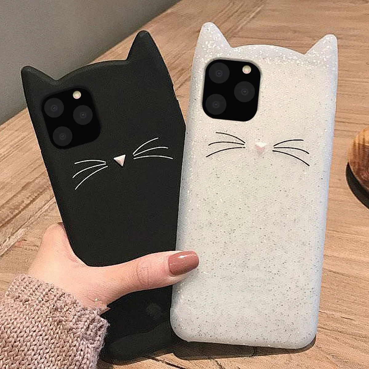 Newest Cute Cat Ear Case for Apple IPhone SE 2020 X XS XR 11 Pro MAX 6 6S 7 8 Plus 5 5S Soft TPU Silicon Back Cover Coque Capa |