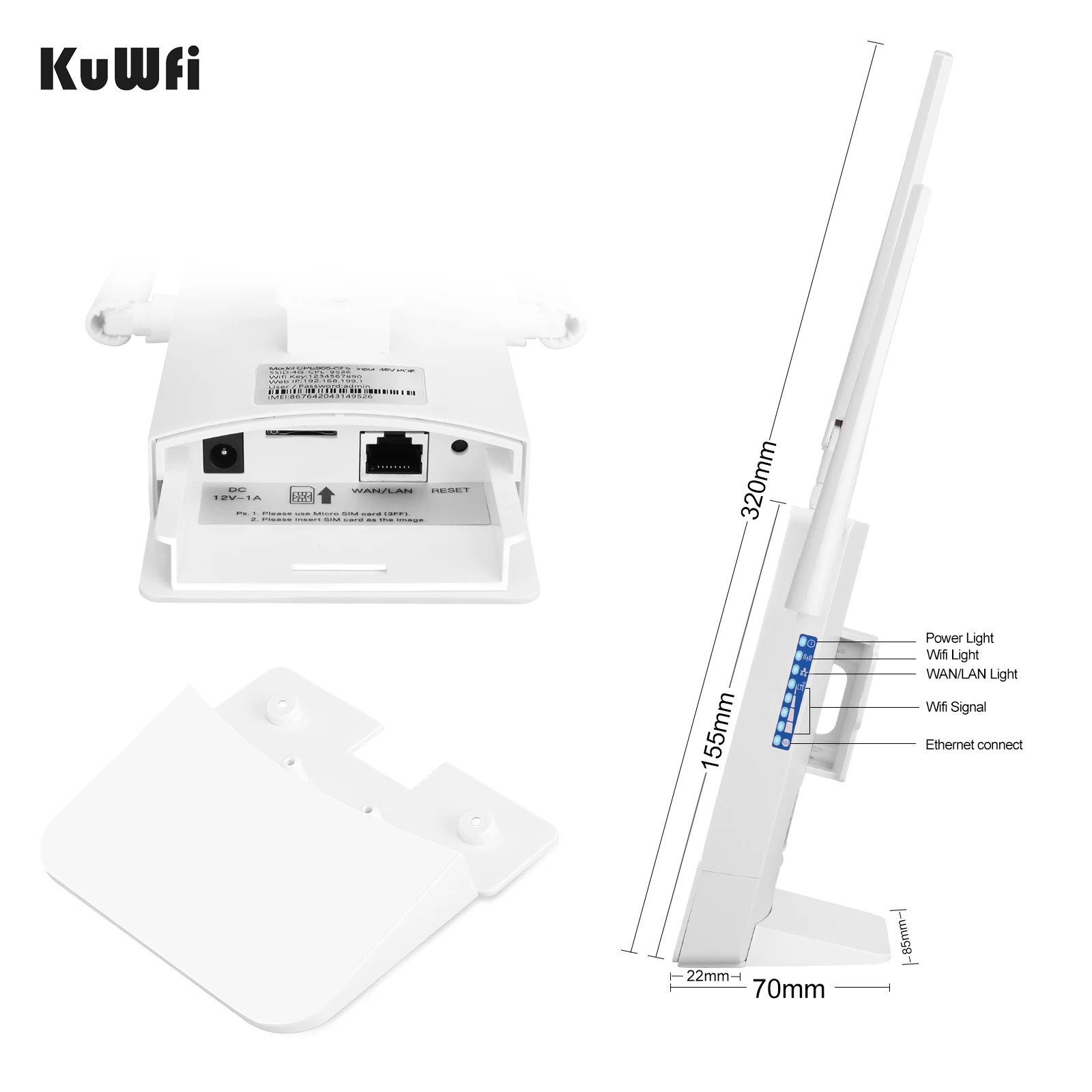 KuWFi открытый роутер 4G LTE sim карта водонепроницаемый WiFi Sup порт сопоставление DMZ
