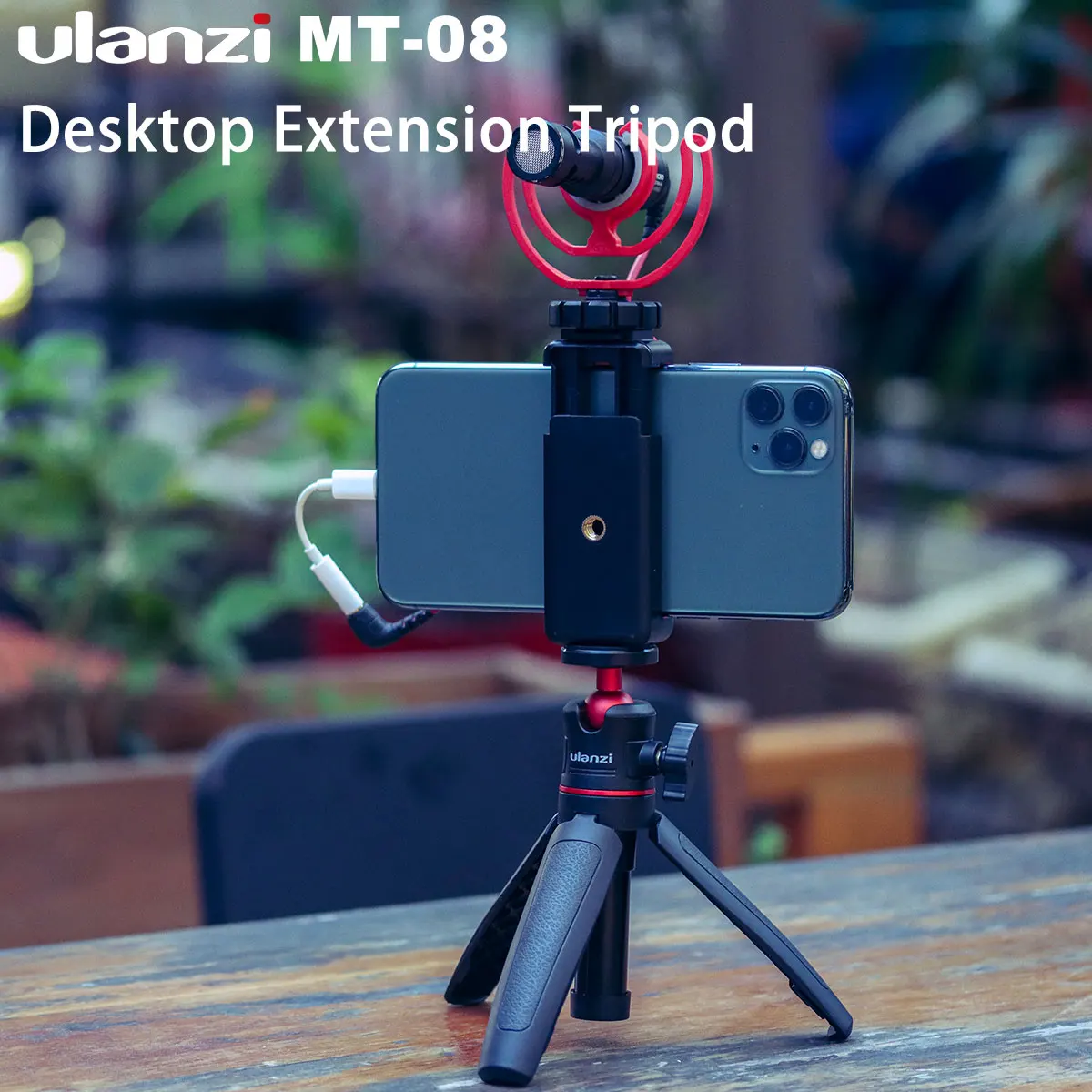 Ulanzi MT-08 Настольный Выдвижной Штатив с 1/4 винтом для DSLR камер смартфон микрофон светодиодный светильник для Vlogging