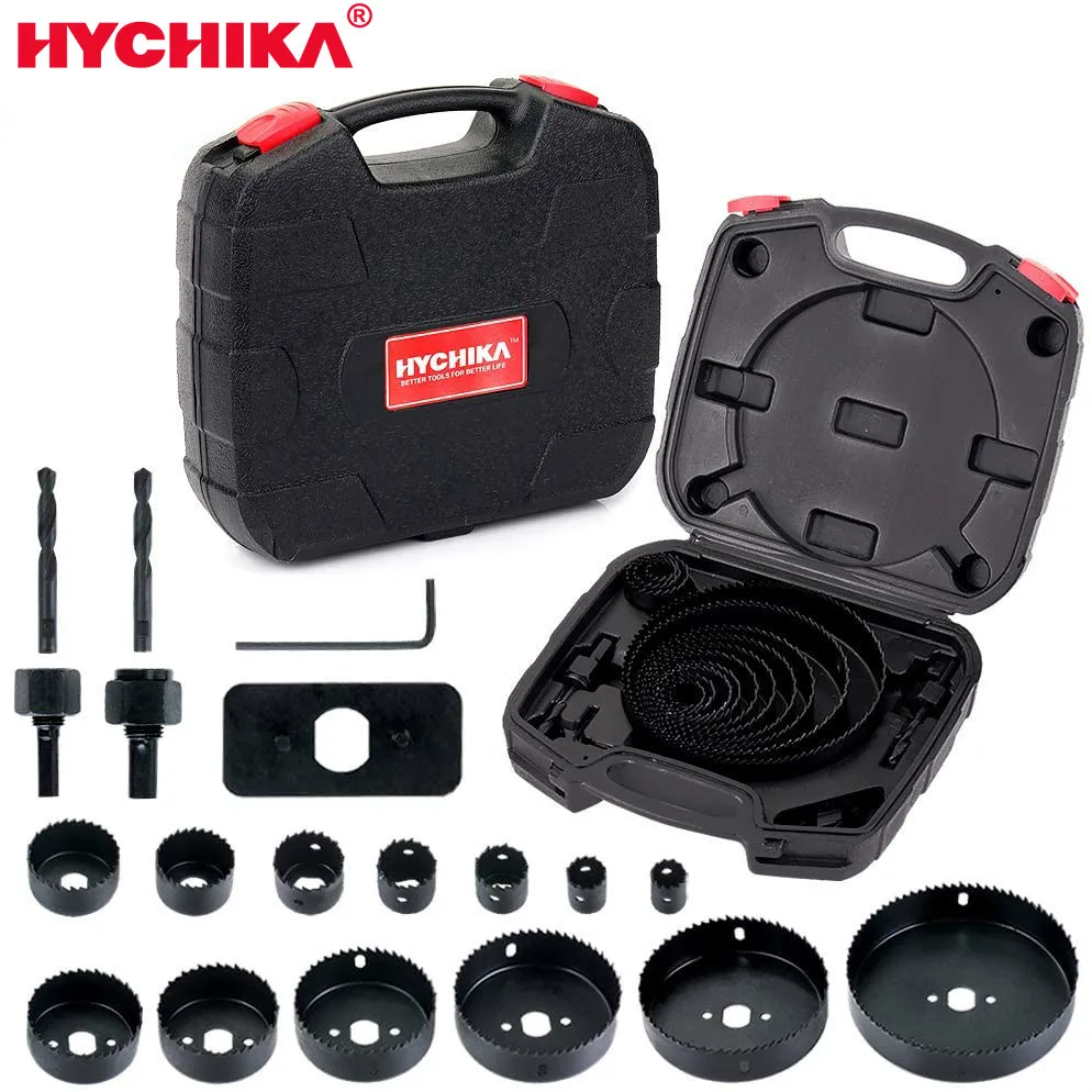 Набор для резки отверстий HYCHIKA 19 шт. набор 13 пилы 2 сверла мягкой древесины фанеры