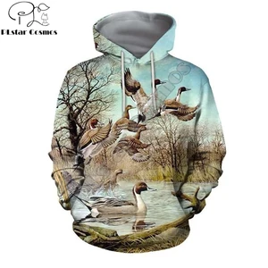 Худи с 3D принтом охотничьей утки для мужчин и женщин, модная Толстовка в стиле Харадзюку С Капюшоном, уличный костюм, мужская Толстовка