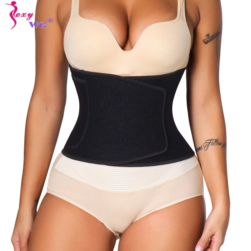 

SEXYWG Women Body Shaper Belt Slimming Weight Loss Sweat Hot Thermo Sauna Strap with Pocket Workout Fitness Waist Trainer Corset