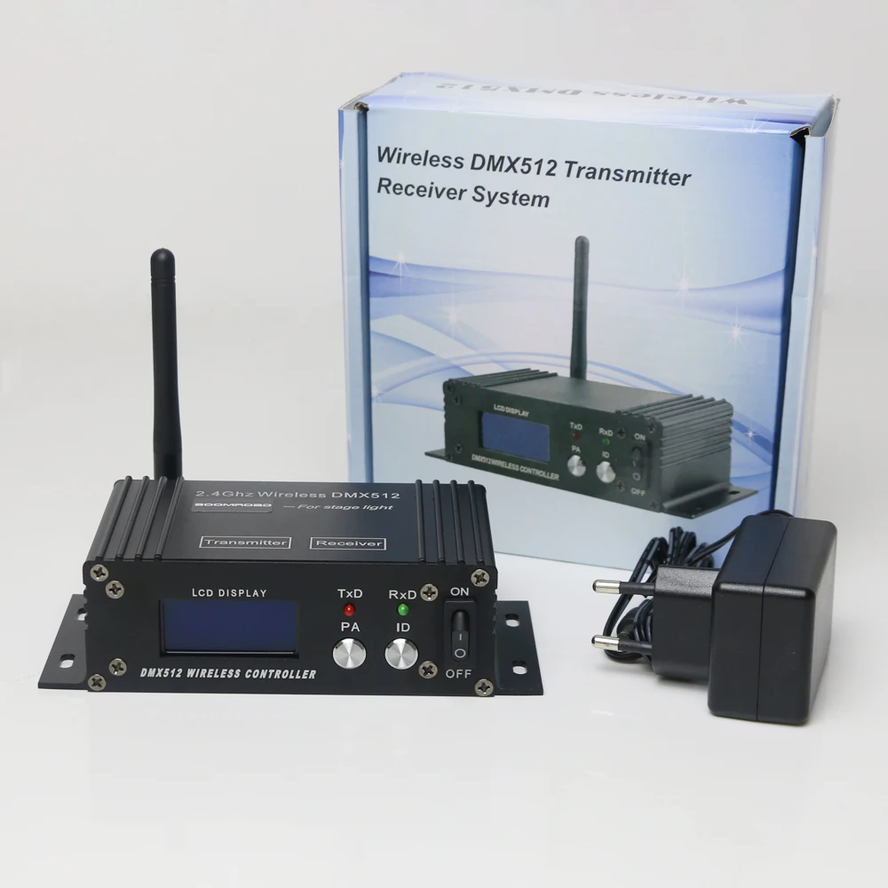 ЖК дисплей DMX контроллер передатчика Беспроводной мини черный приемник