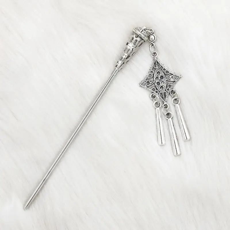 

2018 New Retro Hairpin Chinese Hair Stick Vintage Tassel Floral Headwear Antique