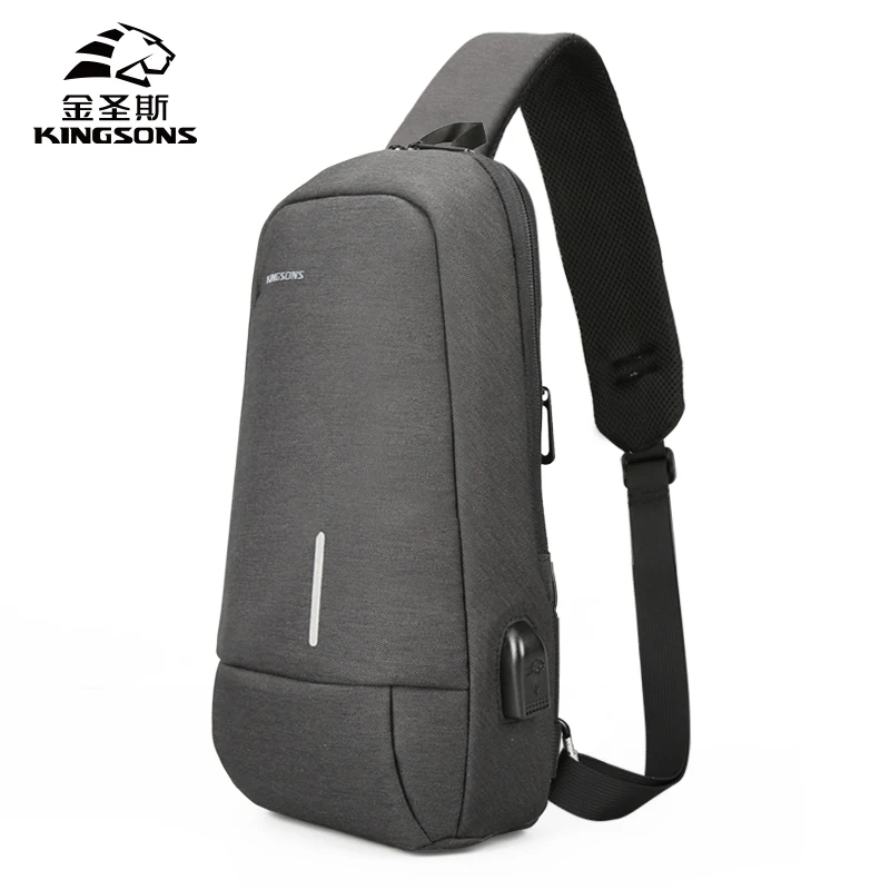 

KINGSONS Brand Men's Crossbody Shoulder Bags High quality Tote Fashion Business Man Messenger Bag Big Size Split Polyester Bags