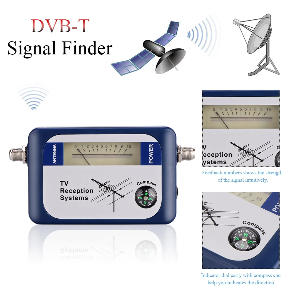 

2021 DVB-T Locator Digital Satellite Signal Finder Antenna TV Receiver With Compass Antenna Pointer Intensity Meter