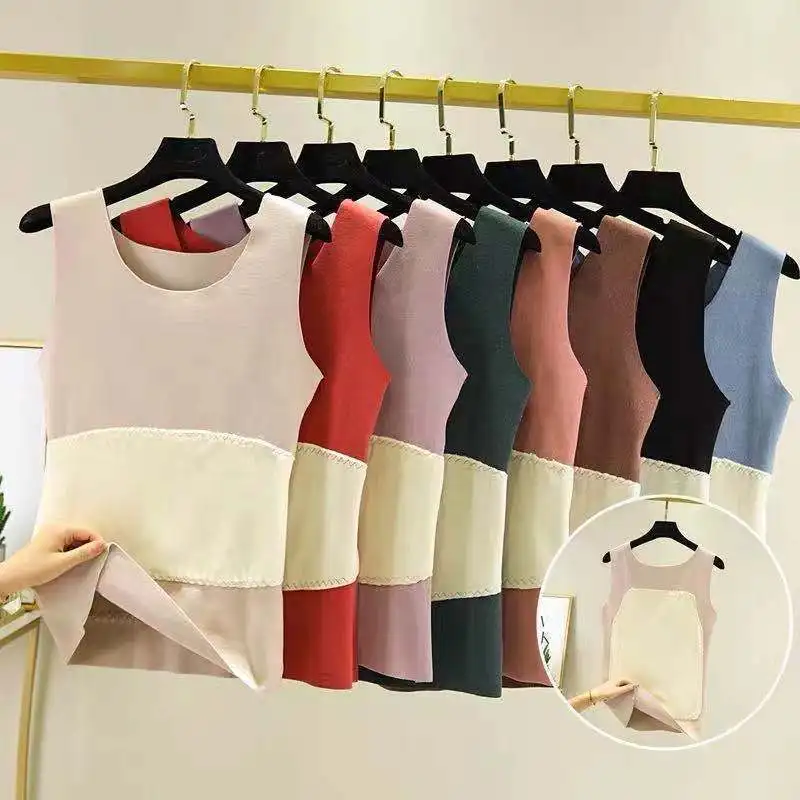 

Women's thermal Underwear Warm vest Women Tank Crop Top Beauty Back Female Sexy Lingerie Gathered Plus Size V-neck