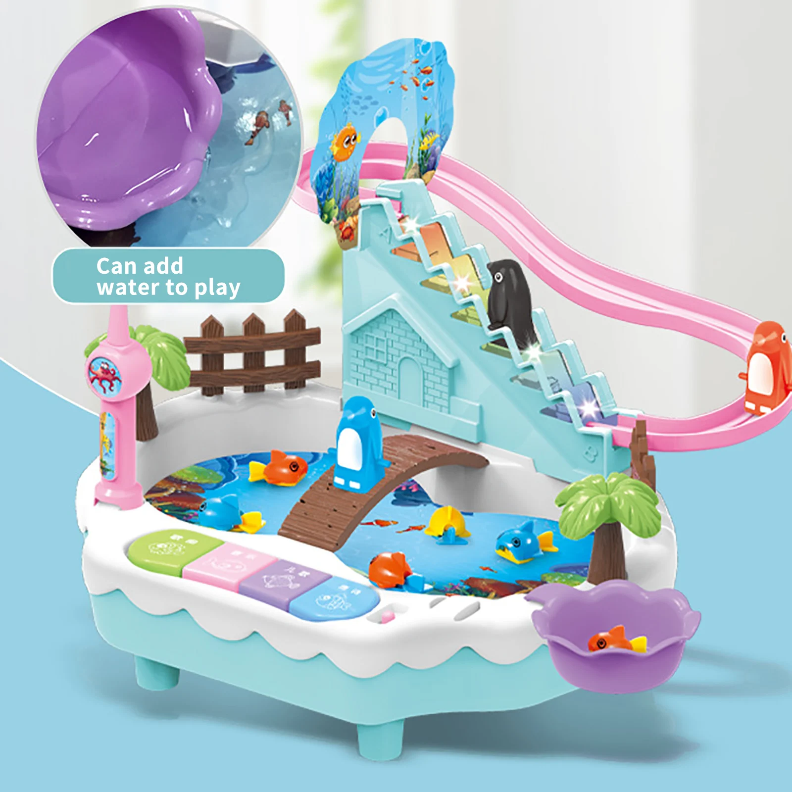 

Children'S Magnetic Fishing Toy Electric USB Penguin Promote Relationship Parents Track Piggy Multifunctional Fishing Plate Toy