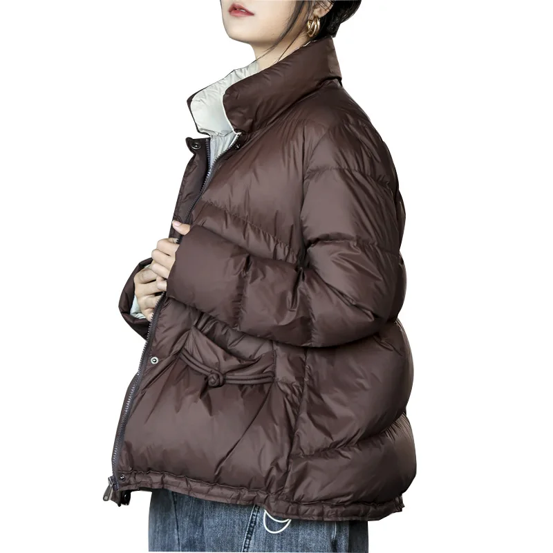 

New winter 2020 art 90 white duck down short portable warm wind restoring ancient ways collar down jacket female tide in winter