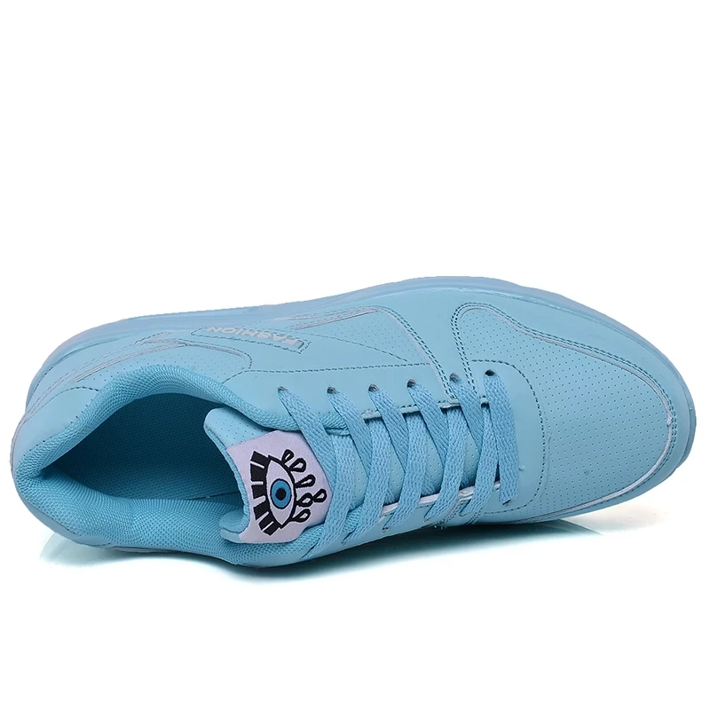 

Spring Autumn Air Cushion Casual Sneakers Women Shoes Breathable Comfortable Lace Up Solid Color Platform Shoes Woman Plus Size
