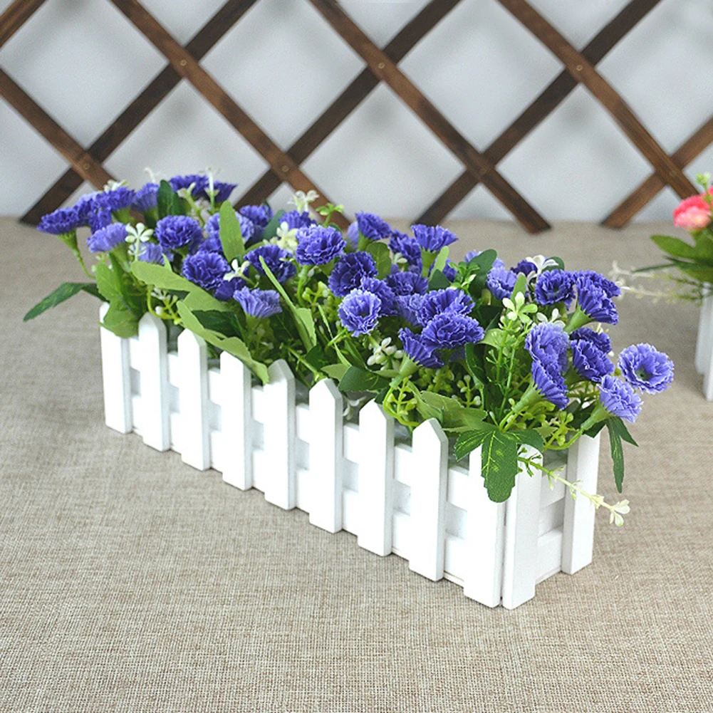

1 Bouquet Artificial Carnation Flower Wooden Fence DIY Stage Party Holiday Decor