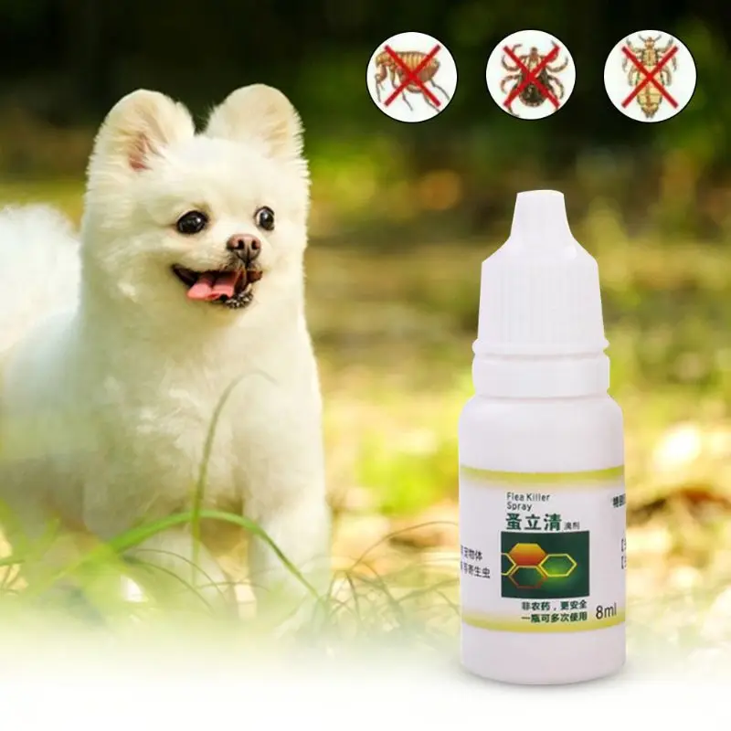 

8ml Pet Dog Cat Flea Tick Killer Anti-flea Insecticide Spray Lice Insect Remover Liquid