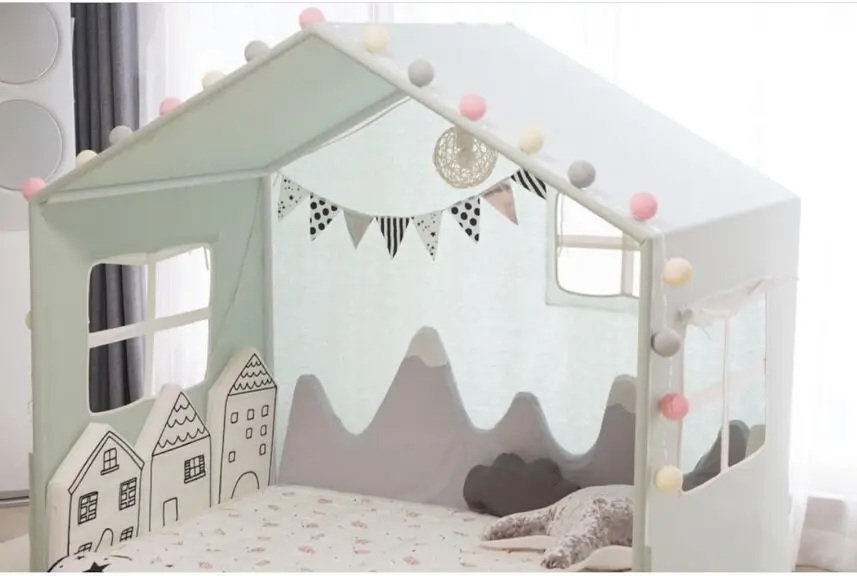 Newborns cama bedbumper protector anti-collision snow mountain decorative bed surround For baby cot accessories washable