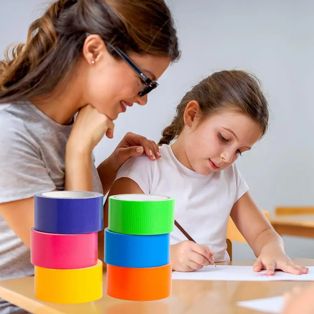 

6 Rolls Colored Rainbow Washi Tapes Adhesive Handmade DIY Scrapbooking Sticker Game Label Adult Game Paste Memorandum