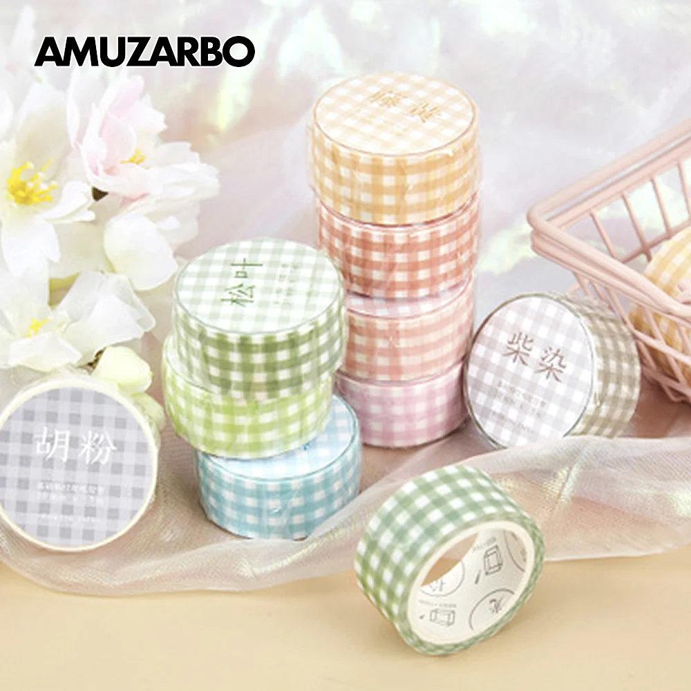 Простая свежая базовая клетчатая бумажная васи лента креативная ручная учетная