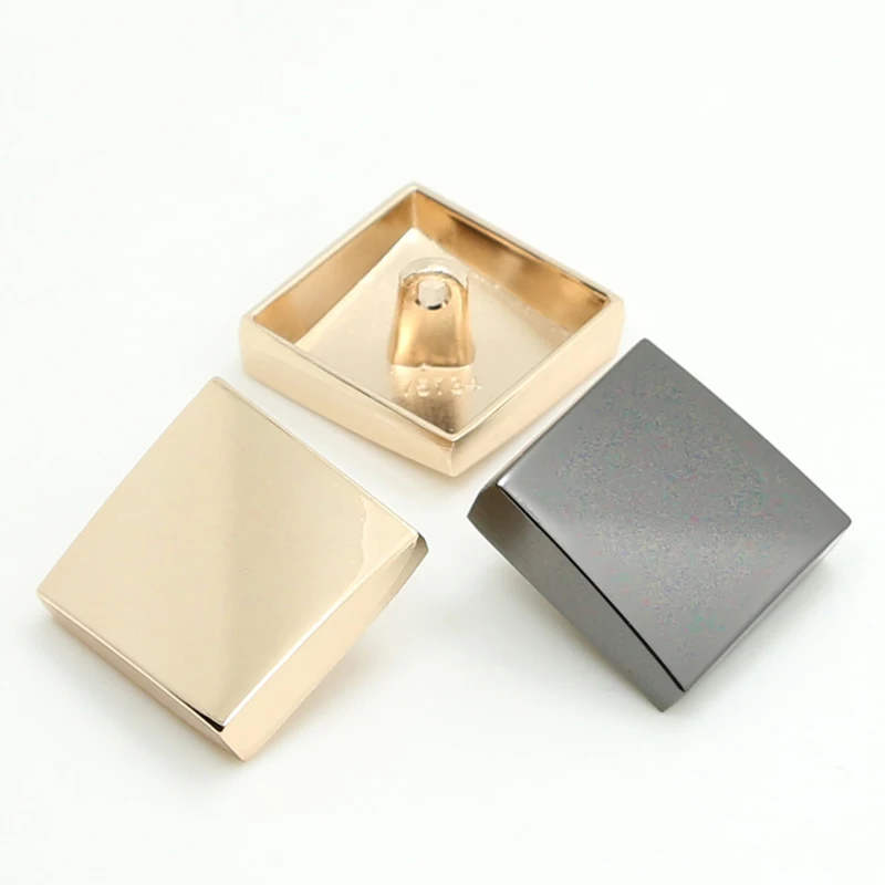 

2PCS Square metal buttons Fashion shirt clothes buttons Women coat buttons Golden buttons