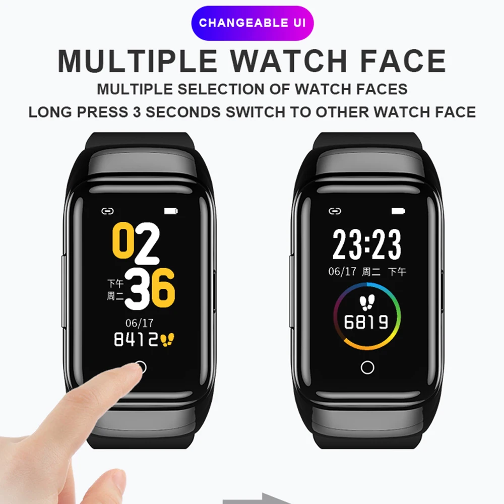 Умные часы M7 с наушниками BT5.0 поддержка Bluetooth звонки пульсометр умные наушники