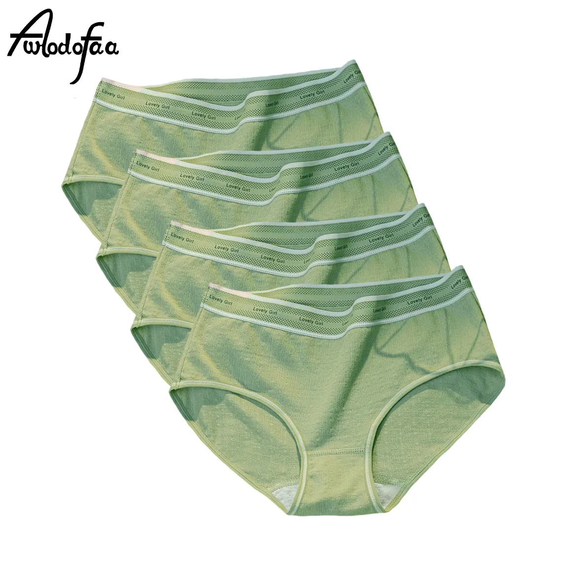 

4Pcs/Lot Girls Cotton Sexy Women's Underwear Panties Solid Mid Waist Briefs Breathable Underpants Seamless Soft Women Lingerie