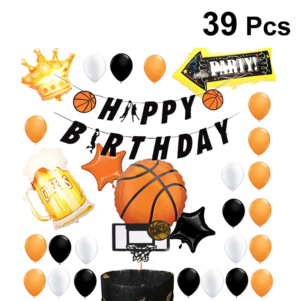 39 шт. баскетбольная тематическая алюминиевая пленка набор воздушных шаров для