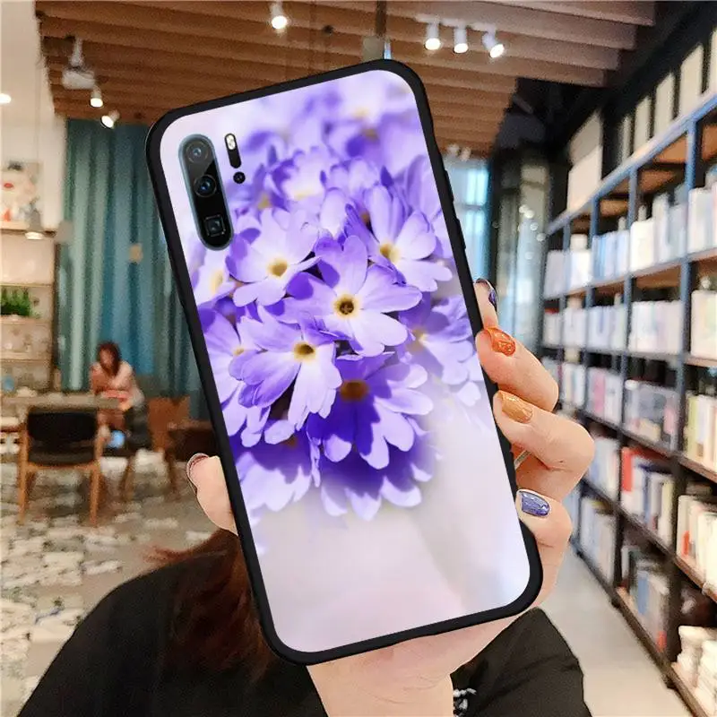 

Purple flowers lavender Phone Case For Huawei honor Mate P 9 10 20 30 40 Pro 10i 7 8 a x Lite nova 5t Soft Shell Cover