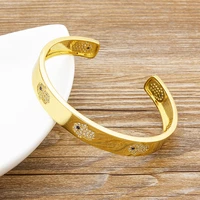 turkish hand evil eye cuff adjustable bangle jewelry opening fashion cz charm punk bracelet for women girl party wedding jewelry