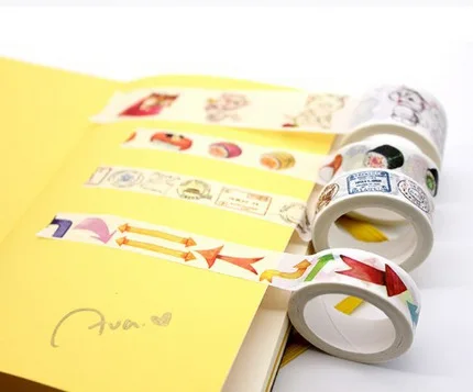 

Cute Kawaii Japanese Masking Washi Tape Cake Arrow Adhesive Tape Diy Scrapbook Sticker Label Stationery Can Tear Tape 15mm/30mm