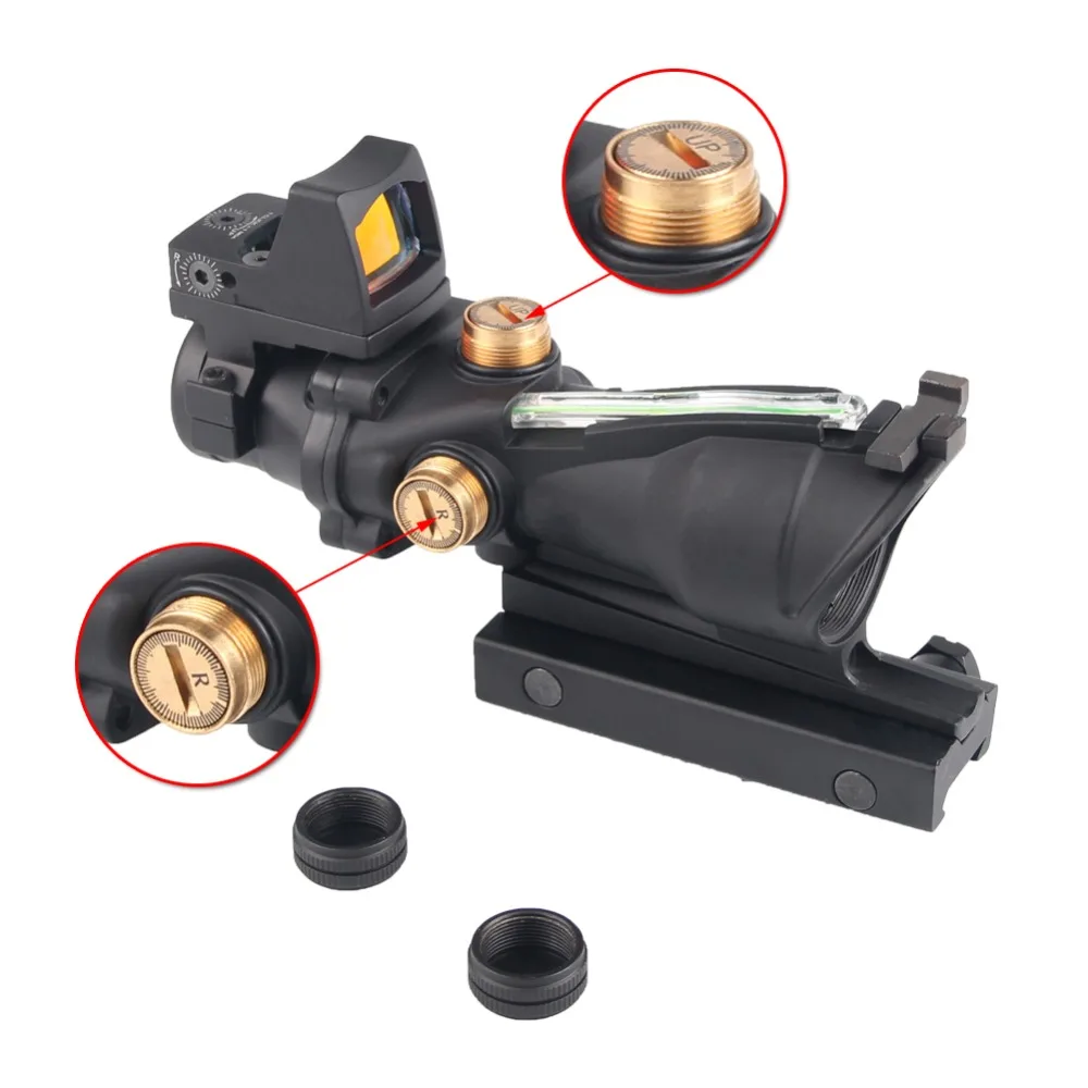 

4X32 Hunting Riflescope Real Fiber Optics Grenn Red Dot Illuminated Etched Reticle Tactical Optical Sight Rifle Scope