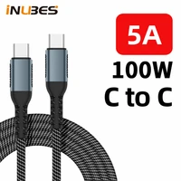 100w usb c to usb type c cable usb c pd fast charger qc cord usb c 5a type c cable for xiaomi poco x3 m3 samsung macbook ipad