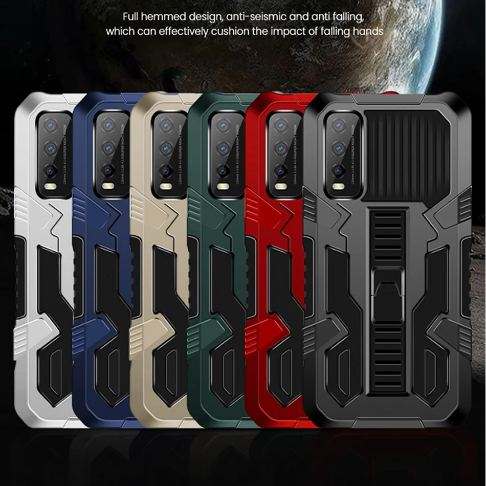 

Phone Case For VIVO Y91C Y17 Y12 Y15 Y5 Y19 Y50 Y30 Y20 Y31 Kickstand Protective Shockproof Cover For VIVO Y51 Y72 Y33S Y21 Y21S
