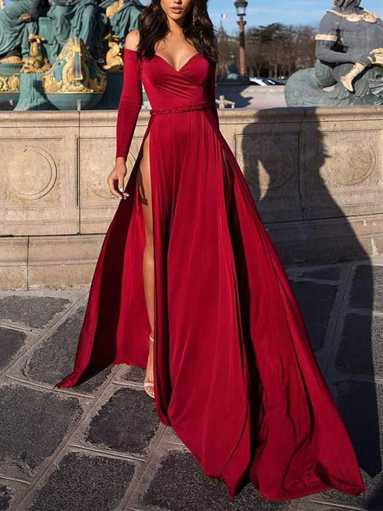 

Bohemian Style Evening Dresses Long Woman Gown Robe De Soir Parties Vintage Bride Dress Prom Party Gowns Hi Shy Bridal