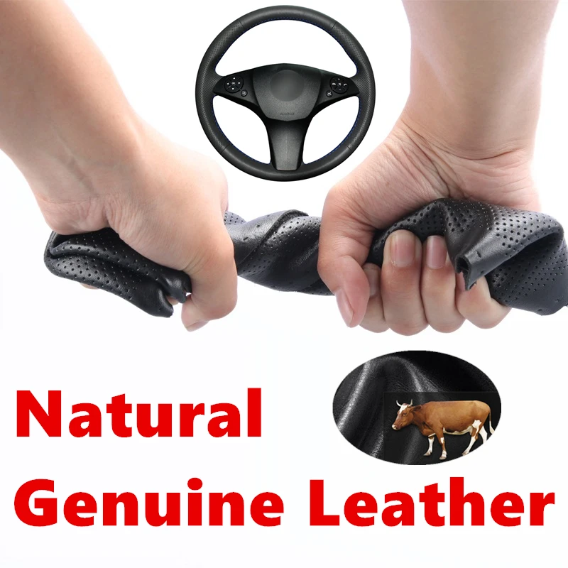 

Hand stitched Genuine Calfskin Leather Car Steering Wheel Cover for Mercedes Benz C180 C200 C350 C300 CLS 280 300 350 500 GLK