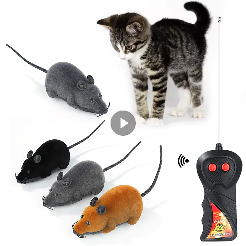 RC Mice Cat Toys Remote Control False Mouse Novelty RC Cat Funny Interactive Rat Toy Electronic Mouse Cat Toys Pet Accessories