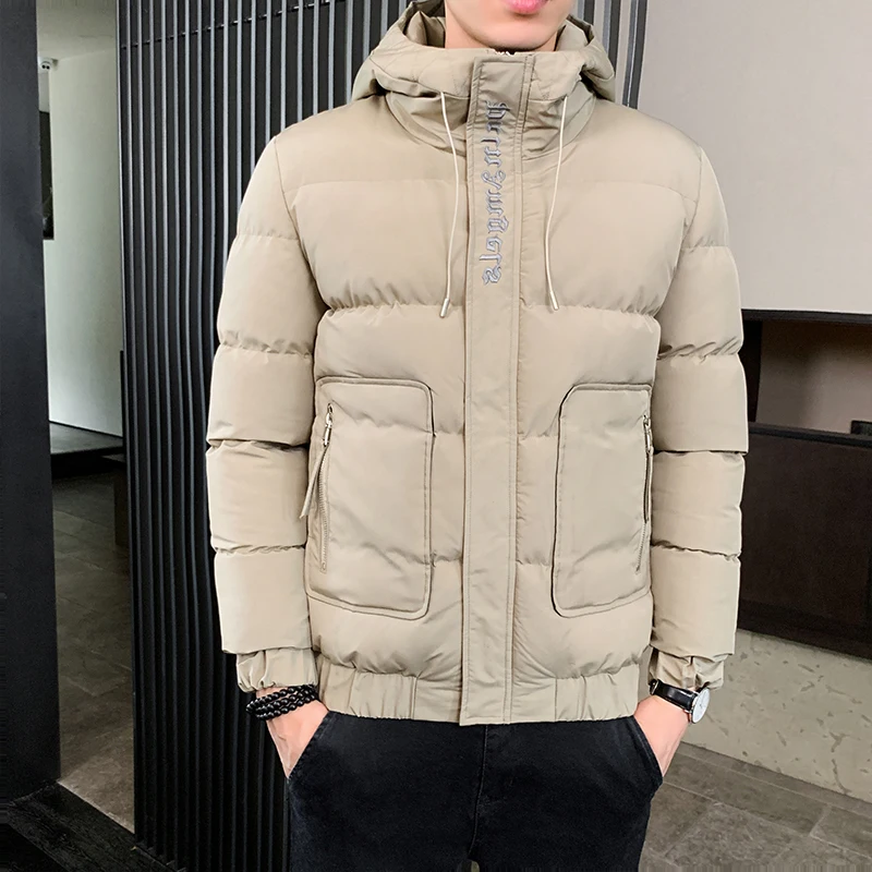 Padded jacket for men 2020 Winter new trend slimming down cotton suit winter casual and loose solid color Overcoats