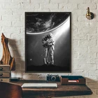 Космическая любовь плакат Cosmonaut пара космическая фотография тема печать холст живопись черный белый настенные фотографии домашний Настенный декор