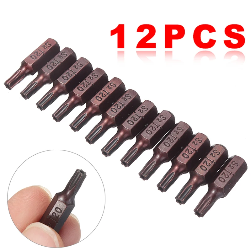 

Magnetic T20 Torx S2 Screwdriver Bits 12Pcs 1/4" Hex Shank Security Screwdriver Bits High Precision Screwdriver Tool Parts