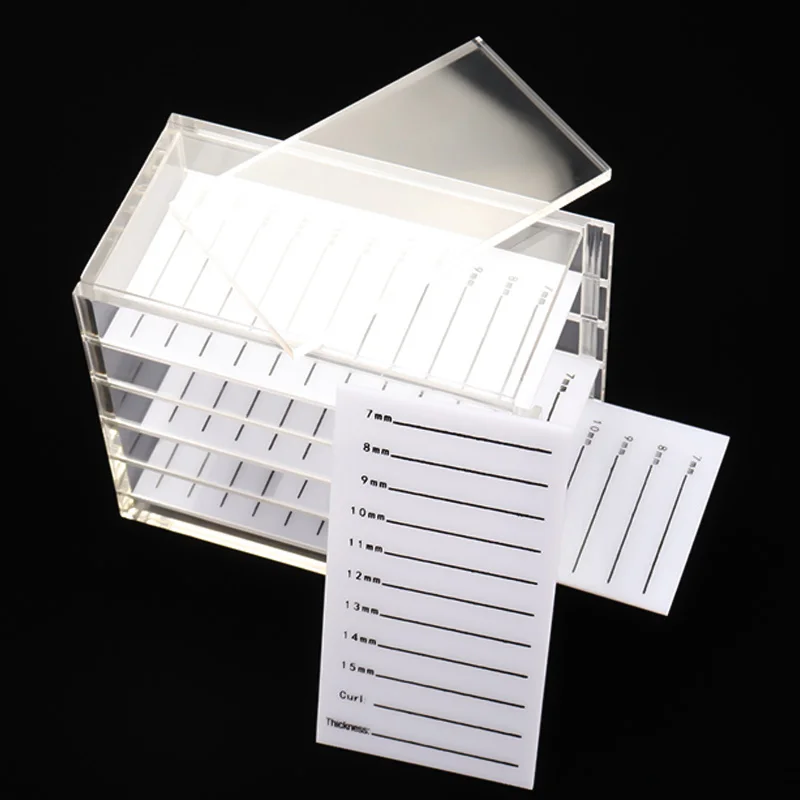 Прозрачная коробка для хранения ресниц акриловая отдельная пластина поддон