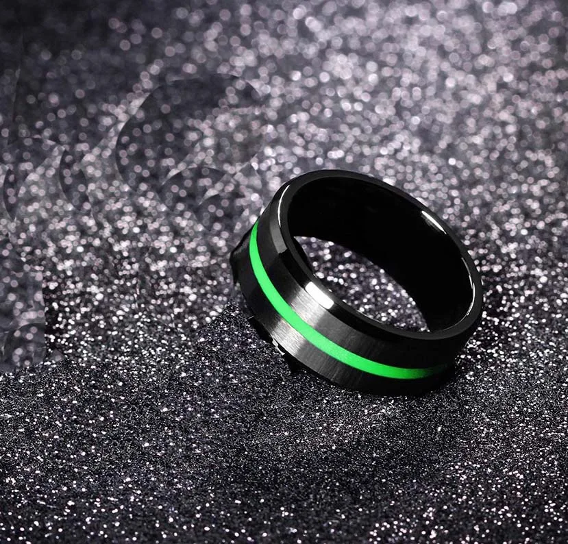 

Stainless Steel Dragon Ring Red Green Carbon Fiber Black Dragon Inlay Comfort Fit For Men Wedding Band Ring Fashion jewelry