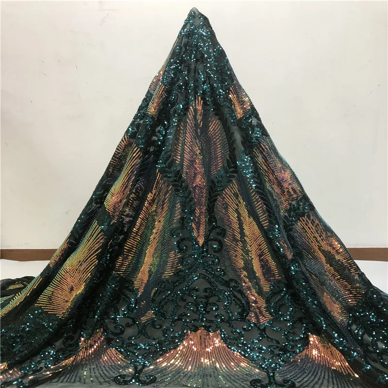

French tulle Lace Fabric High Quality lace Nigerian Lace Fabric 2020 African French sequins Lace For Wedding dress cf15-69