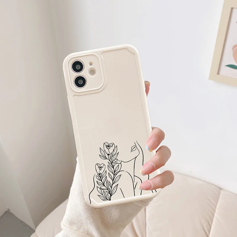 

Чехол с абстрактной линией для iPhone 13 12 11 Pro Max X, Мягкая силиконовая задняя крышка для iphone 7 8 Plus XR XS Max Mini, 10 шт.