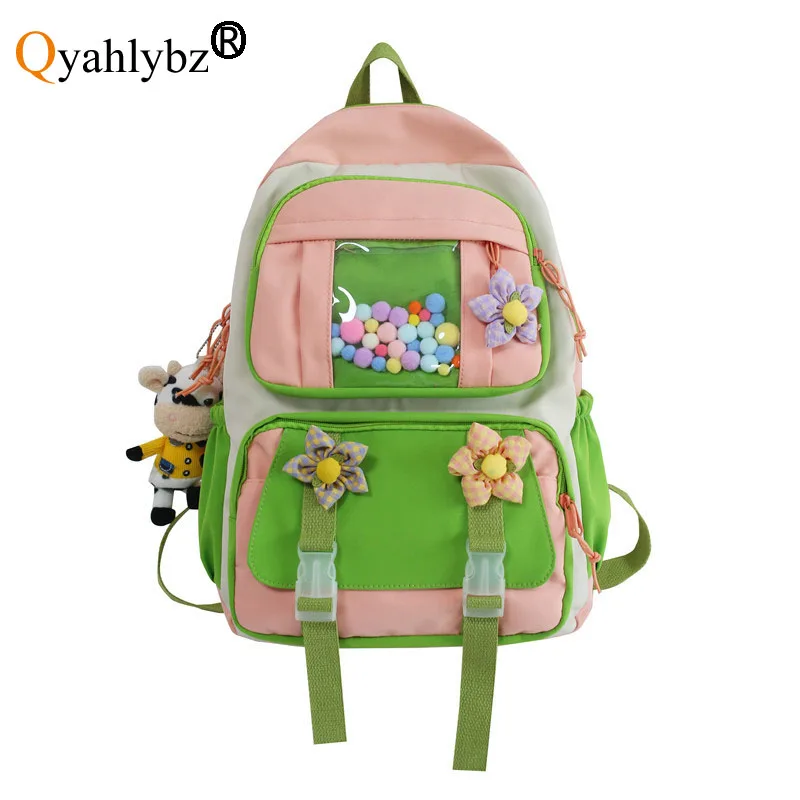 

Qyahlybz high school student japanese cute teenagers girls school bags large capacity backpack 2021 female shoulder bag
