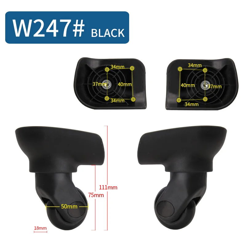 GZSZZ W247 trolley case travel luggage universal wheel parts replacement left and right wheel repair damping silent casters