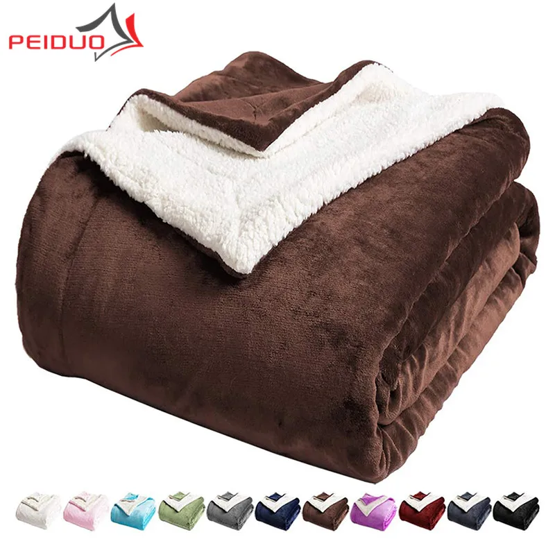 

PEIDUO Sherpa Fleece Blanket Super Soft Fuzzy Plush Warm Cozy Fluffy Microfiber Couch Throw Velvet Double Reversible Luxurious