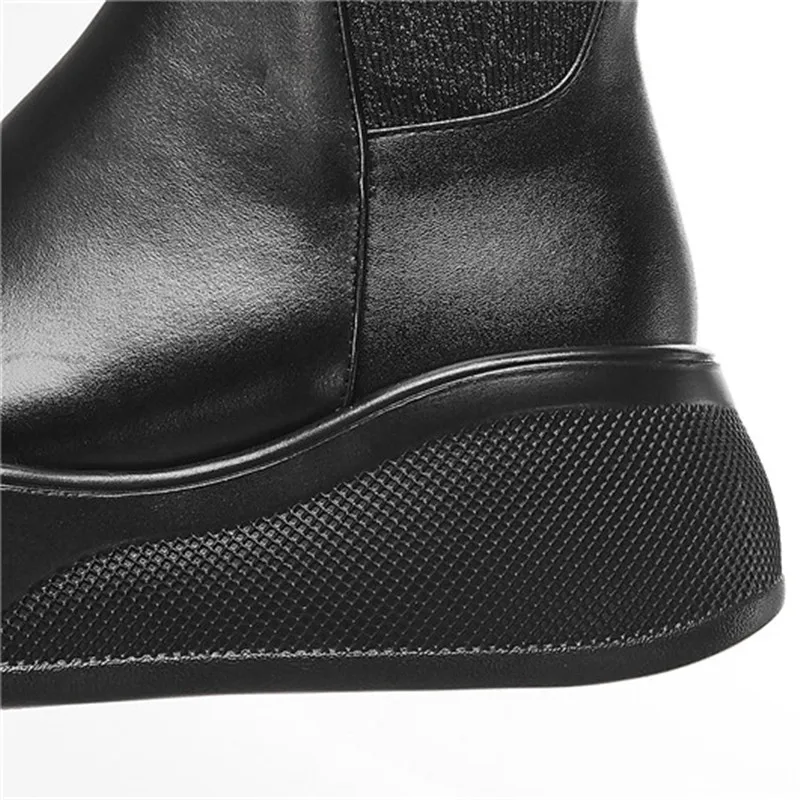 Женские Стрейчевые сапоги MORAZORA черные из натуральной кожи на молнии с пряжкой