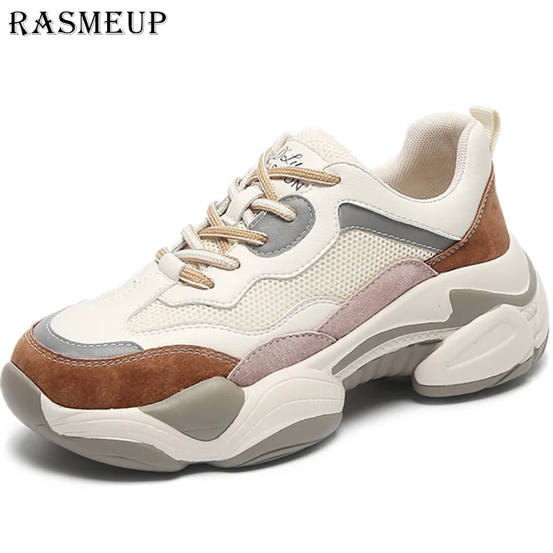 RASMEUP/Новинка лета осени 2019 спортивная обувь женская сетчатая дышащая на толстой