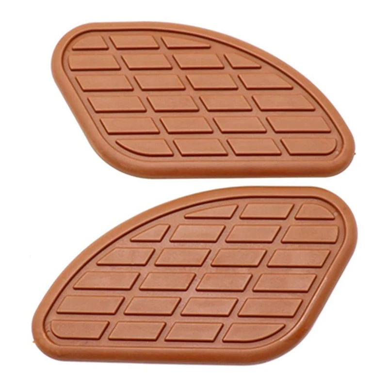 

2 Pieces Brown Motorcycle Gas Fuel Tank Rubber Pad Protector Retro Cafe Racer